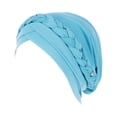 thumbnail image 1 of Mifelio Turban for Women, Women Hat Muslim Solid One Tail Scarf Turban Warm Wrap Cap Head Wrap for Women Light Blue One Size, 1 of 2