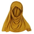 thumbnail image 1 of Mifelio Turban for Women, Women Hat Scarf Wrap Muslim Cap Turban Ruffle Shawl Baseball Caps Head Wrap for Women Yellow One Size, 1 of 2