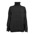 thumbnail image 1 of Mifelio Womens Sweaters Solid Casual Long Knitted Sleeve Off The Sweater Womens Shoulder Pullover Sweater, Sweaters for Women Black S, 1 of 4