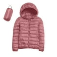 thumbnail image 1 of Mifelio Womens Winter Coats Women Warm Lightweight Jacket Hooded Windproof Coat with Recycled Insulation Winter Slim Short Hooded Warm White Duck Down Coat Outerwear Puffer Jacket Womens Pink L, 1 of 5