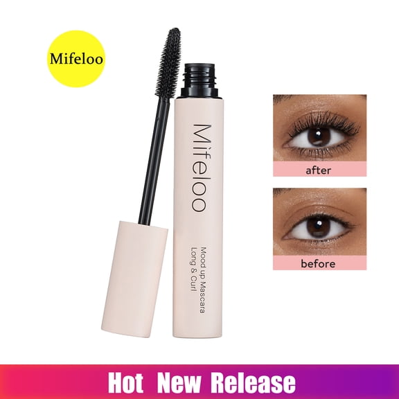 Mifeloo water-based mascara,Waterproof Volumizing Eyelash Mascara,tubing black natural extension fiber Makeup Cosmetic