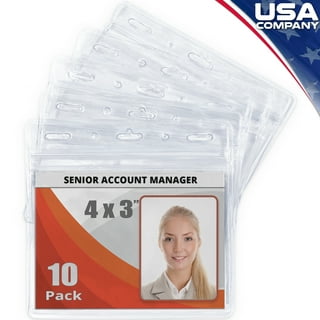 C Line Vinyl Vertical ID Badge Holders 2 38 x 3 38 Clear Pack Of 100 -  Office Depot
