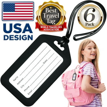 Mifflin Luggage Tags, Black, 6 Pack