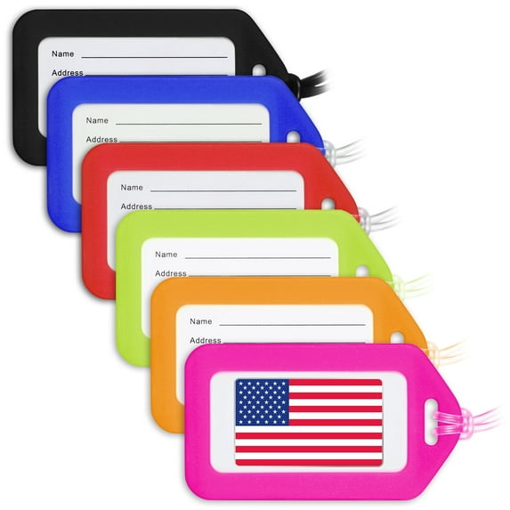 Mifflin Luggage Tags, Mixed Colors, 6 Pack