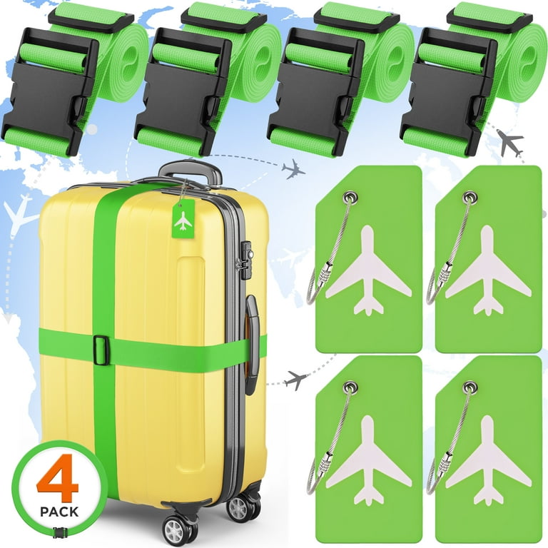  4 Pack Luggage Straps for Suitcases Adjustable Luggage
