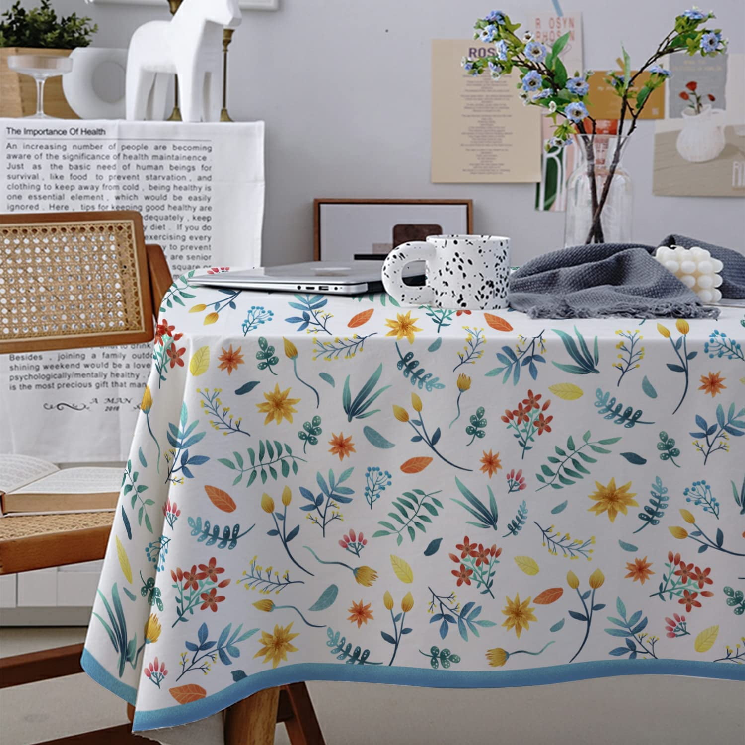 Spring Tablecloth Texture Miffrank Spring Floral Tablecloth Wildflower Tablecloth for Picnic ...