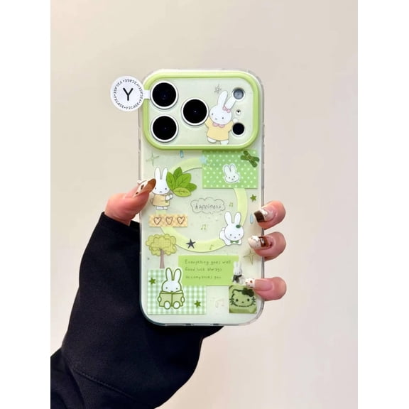 Miffy Case, Kawaii Green Bunny Clear Phone, Matcha Coquette Gift