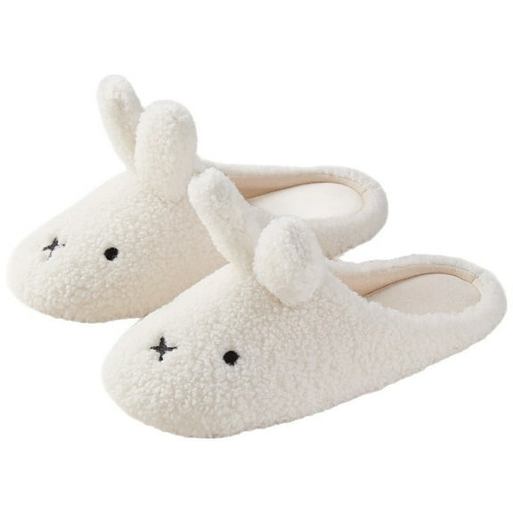 Miffy Cute Plush Cotton Slippers for Women Winter Comfort Warm Cotton Shoes Cartoon Anime Non Slip Home Bedroom Slippers Gifts
