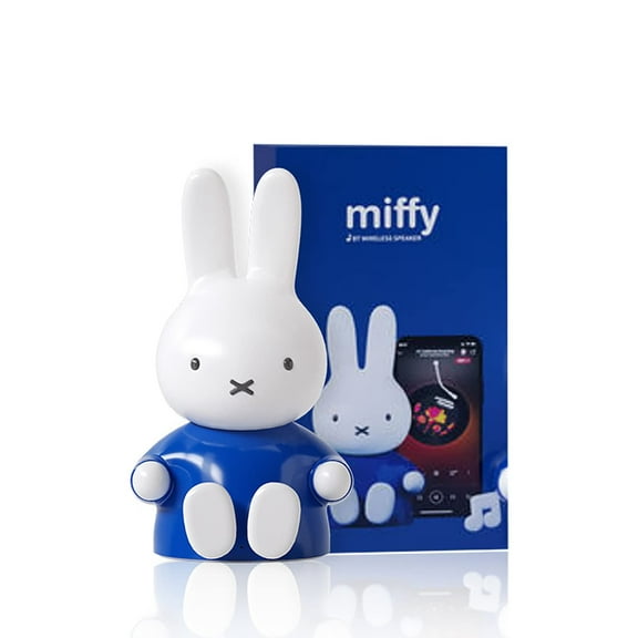 Miffy Portable Bluetooth Speakers, Cute Portable Wireless Speakers with Loud Stereo Sound, Built-in Mic, TF-Card Slot, Dual Pairing,40H Playtime for Room, Desk Decor, for her Blue