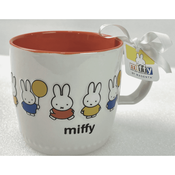 Miffy by Magenta Ceramic Mug 16 oz Orange Interior Bunny Design Line Up Dick Bruna