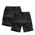 thumbnail image 1 of Mifsaly 2 Pack Boys Athletic Shorts Quick Dry Lightweight Performance Running Shorts with Zipper Pockets Drawstring Elastic Waist Summer Beach Shorts, 1 of 4