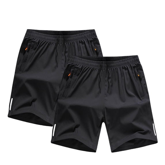 Mifsaly 2 Pack Boys Athletic Shorts Quick Dry Lightweight Performance Running Shorts with Zipper Pockets Drawstring Elastic Waist Summer Beach Shorts
