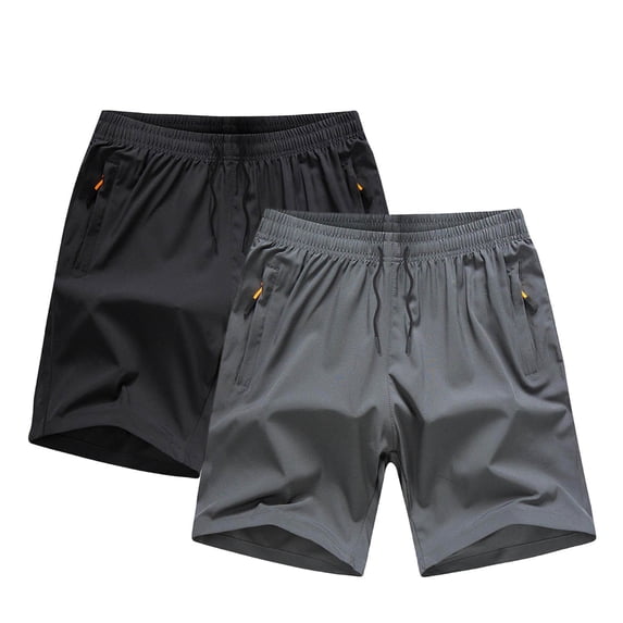 Mifsaly 2 Pack Boys Athletic Shorts Quick Dry Lightweight Performance Running Shorts with Zipper Pockets Drawstring Elastic Waist Summer Beach Shorts