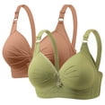 thumbnail image 1 of Mifsaly 2 Pc Bras for Women No Underwire Push up Bra Breathable Anti-Sagging Breasts High Support Bralettes 2026 Soild Color Everyday Underwear, 1 of 6
