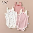 thumbnail image 1 of Mifsaly 3 Pack Baby Girls Boys Sleeveless Bodysuits Newborn Infant Ruffle Strap Cotton Bodysuit, 1 of 9