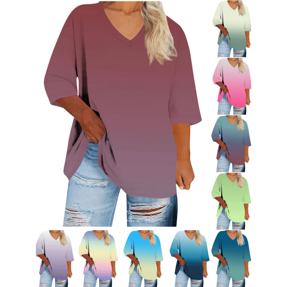 Mifsaly 3X Womens Tops Plus Size Cotton Tshirts V-Neck Short Sleeve Fall Clothes Oversized Summer Blouse Lightweight Comfy Fashion Shirts XXXL