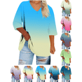 thumbnail image 1 of Mifsaly 3X Womens Tops Plus Size Cotton Tshirts V-Neck Short Sleeve Fall Clothes Oversized Summer Blouse Lightweight Comfy Fashion Shirts XXXXXL, 1 of 5