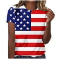 thumbnail image 1 of Mifsaly American Flag Shirts for Women 4Th Of July Patriotic Short Sleeve Tops Casual Graphic Crewneck T-Shirts Summer independence Day Outfits Red,XL, 1 of 4