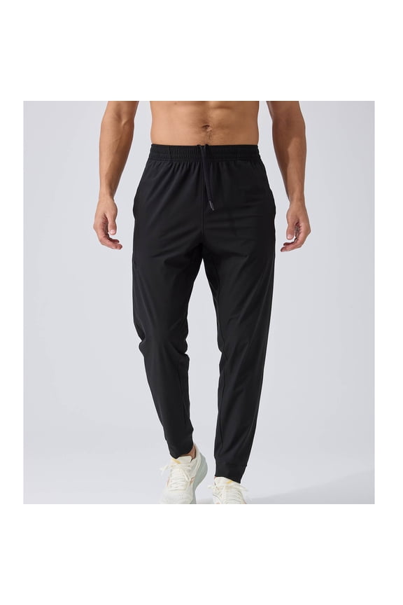 Athletic Joggers for Men Slim Fit Quick-Dry Running Training Pants with Zipper Pockets Lightweight Breathable Outdoor Workout Clothes L