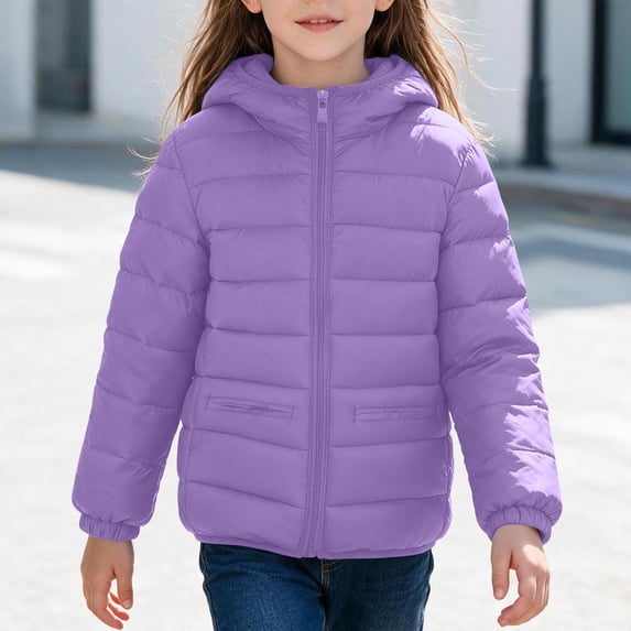 Mifsaly Baby Boys Girls Warm Puffer Jackets Zip Up Hooded Winter Coat Fall Winter Classic Going Out Back to School Daily Outfits with Pockets