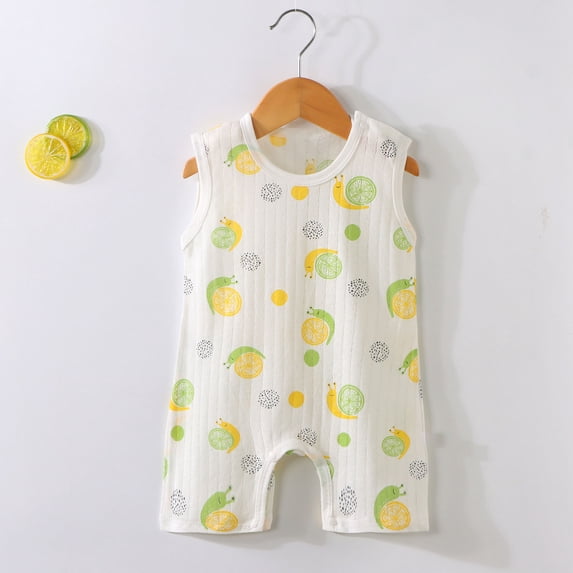 Mifsaly Baby Summer Rompers Sleeveless Cotton Romper Cute Animal Print Toddler Infant One Piece Outfits
