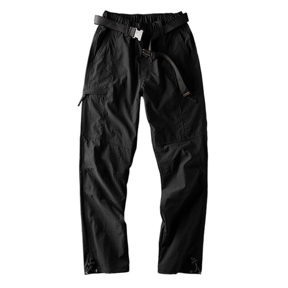 Mifsaly Baggy Hiking Pants Men Breathable Quick Dry Lightweight Cargo Pant Comfortable Outdoor Camping Fishing Casual Bottoms with Multi Pockets Black,XXXXXL