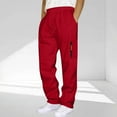 thumbnail image 1 of Mifsaly Baggy Sweatpants Men Casual Wide Leg Pant Drawstring Elastic Waist Athletic Joggers Outdoor Running Pants with Zipper Pocket Red XXXL, 1 of 6