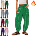 thumbnail image 1 of Mifsaly Barrel Sweatpants Women Drawstring High Waist Sweatpant Baggy Breathable Wide Leg Pants with Pockets Patchwork Fashion Oversized Athletic Joggers Trendy Streetwear 2025, 1 of 9