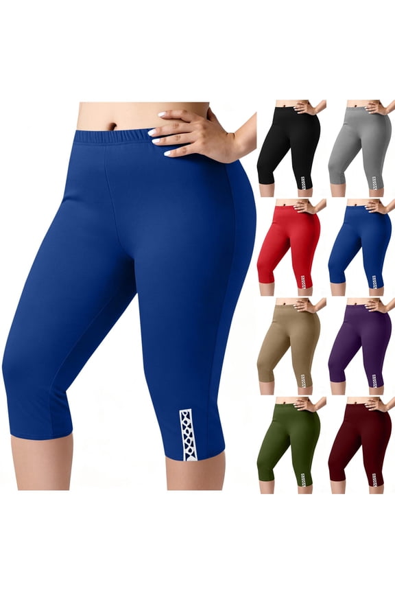 Biker Shorts Women High Waist Compression Capri Leggings Tummy Control Workout Yoga Pants Gym Running Cycling Plus Size Summer Activewear L