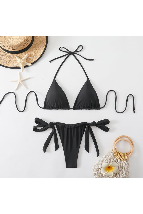Bikini Sets for Women Triangle Top Bikinis Set 2 Piece Bathing Suits Minimal Coverage Beach Party Honeymoon Vacation Swimwear 2026 S