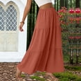 thumbnail image 1 of Mifsaly Boho Maxi Skirt Women Tiered High Waisted A-Line Flowy Summer Skirts Comfortable Everyday Travel Beach Vacation Clothes S, 1 of 7