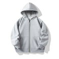 thumbnail image 1 of Mifsaly Boys Girls Fleece Hoodie Kids Full Zip Hooded Sweatshirt Solid Color Long Sleeve Casual Warm Fall Winter Clothes with Pockets, 1 of 5
