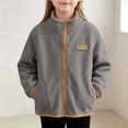 thumbnail image 1 of Mifsaly Boys Girls Fleece Jacket Full Zip Stand Collar Warm Winter Coat with Pockets Kids Everyday Casual Cozy Thermal Outerwear, 1 of 7