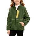 thumbnail image 1 of Mifsaly Boys Girls Fleece Jacket Zip Up Stand Collar Warm Winter Coats Kids Fall Winter Outdoor Everyday Outerwear with Pockets, 1 of 9