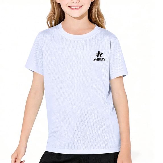 Mifsaly Boys Girls Mesh Athletic T-Shirts Quick-Dry Crewneck Short Sleeve Running Tops Kids Youth Comfortable Breathable Training Workout Shirts