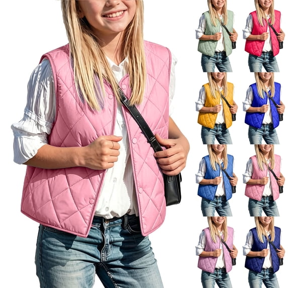 Mifsaly Boys Girls Puffer Vest Lightweight Sleeveless Quilted Jackets Toddler Kids Casual Warm Fall Winter Waistcoat