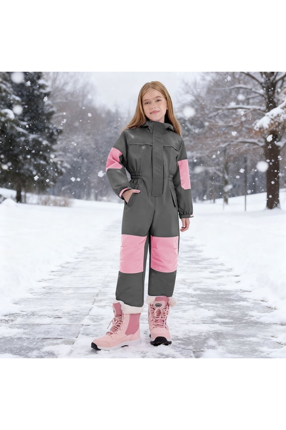 Boys Girls Snowsuit Kids Snow Suit Waterproof Windproof Thicken Warm Ski Suits Trendy Winter Outdoor Thermal Overalls Snowboarding Jumpsuit 2025 Cold Weather Unisex Clothing