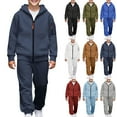 thumbnail image 1 of Mifsaly Boys Girls Sweatsuit 2 Piece Teen Casual Tracksuit Set Kids Full Zip Hooded Jacket Teen Hoodie Tween Baggy Straight Leg Athletic Joggers with Pockets Running Unisex Preppy Matching Outfits, 1 of 9