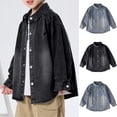thumbnail image 1 of Mifsaly Boys Jean Jacket Oversized Button Down Kids Denim Jackets Lapel Long Sleeve School Uniform Spring Outerwear Casual Preppy Outfits Size 4-15 Years, 1 of 6