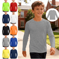 thumbnail image 1 of Mifsaly Boys Sun Protection Shirts Toddler Kids Quick Dry Long Sleeve Performance T-Shirts Breathable Lightweight Soft School Running Athletic Tops, 1 of 8