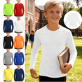 thumbnail image 1 of Mifsaly Boys Sun Protection Shirts Toddler Kids Quick Dry Long Sleeve Performance T-Shirts Breathable Lightweight Soft School Running Athletic Tops, 1 of 8