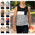 thumbnail image 1 of Mifsaly Boys Tank Tops Color Block Sleeveless Athletic Muscle Shirts Kids Casual Summer Activewear Tee with Pocket, 1 of 6