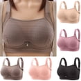 thumbnail image 1 of Mifsaly Bras for Women No Underwire Push up Seamless Plus Size Supportive Seamless Bralette Full Coverage Push up Wireless Tshirt Bra Wide Straps Sleep Everyday Bras Brasier De Mujer Coffee XXXL, 1 of 8
