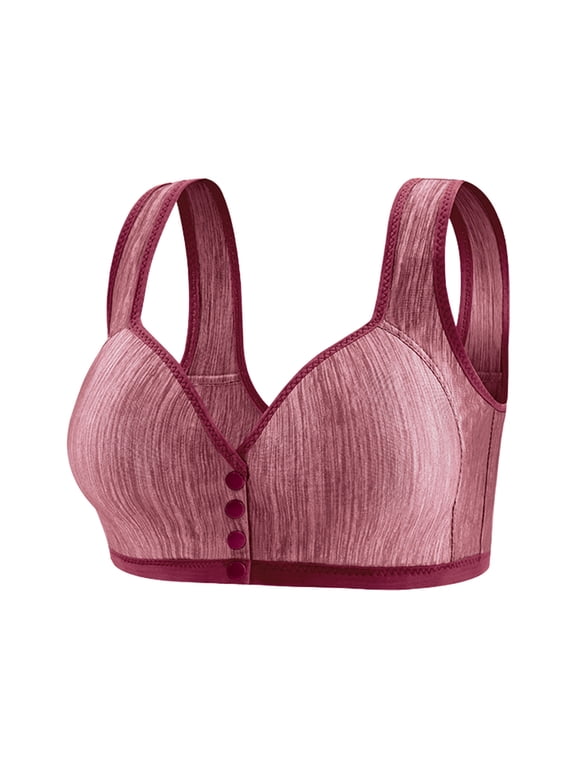 Bras for Women Front Closure Plus Size Wireless Full Coverage Bras with Wide Straps Soft Supportive Bralette Seamless Comfort Underwear