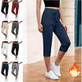 thumbnail image 1 of Mifsaly Capri Cargo Pants Women with Mutil Pockets Drawstring High Waist Hiking Pant Lightweight Everyday Outdoor Summer Lounge Trousers Navy, 1 of 6
