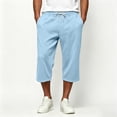 thumbnail image 1 of Mifsaly Capri Sweatpants for Men Drawstring Elastic Waist Lounge Capris Front Seam Comfortable Casual Relaxed Fit Workout Everyday Outfits with Pockets Light Blue,S, 1 of 9