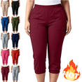 thumbnail image 1 of Mifsaly Capris Pants for Women Plus Size High Waisted Cropped Cargo Joggers with Side Pockets Comfy Lightweight Outdoor Summer Capris Wine,XXXL, 1 of 9