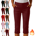 thumbnail image 1 of Mifsaly Capris Pants for Women with Pockets, Stretch Slim Fit Cropped Pants for Work Casual, Summer High Waisted Dressy Capris Trousers XL, 1 of 8