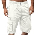 thumbnail image 1 of Mifsaly Cargo Shorts for Men Relaxed Fit Elastic Waist Outdoor Work Shorts with Multi Pockets Lightweight Breathable Summer Casual Clothes White,XXL, 1 of 6