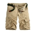 thumbnail image 1 of Mifsaly Cargo Work Shorts for Men Knee Length Hiking Shorts Relaxed Fit Casual Outdoor Camping Training Outfits with Multi Pockets Beige,34, 1 of 5